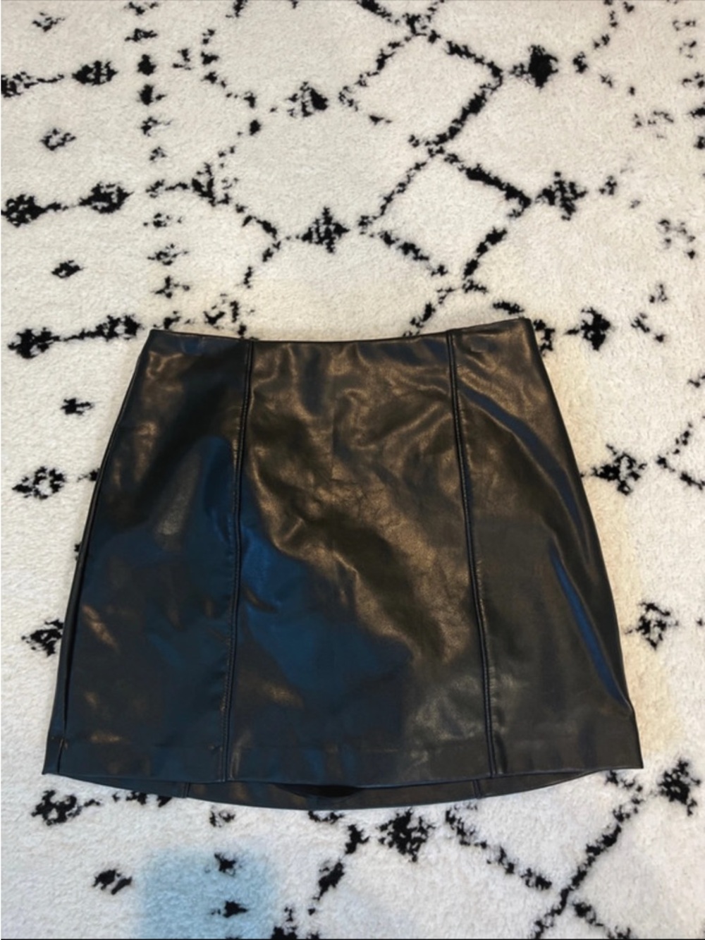 Abercrombie & Fitch Black Faux Leather Mini Skirt